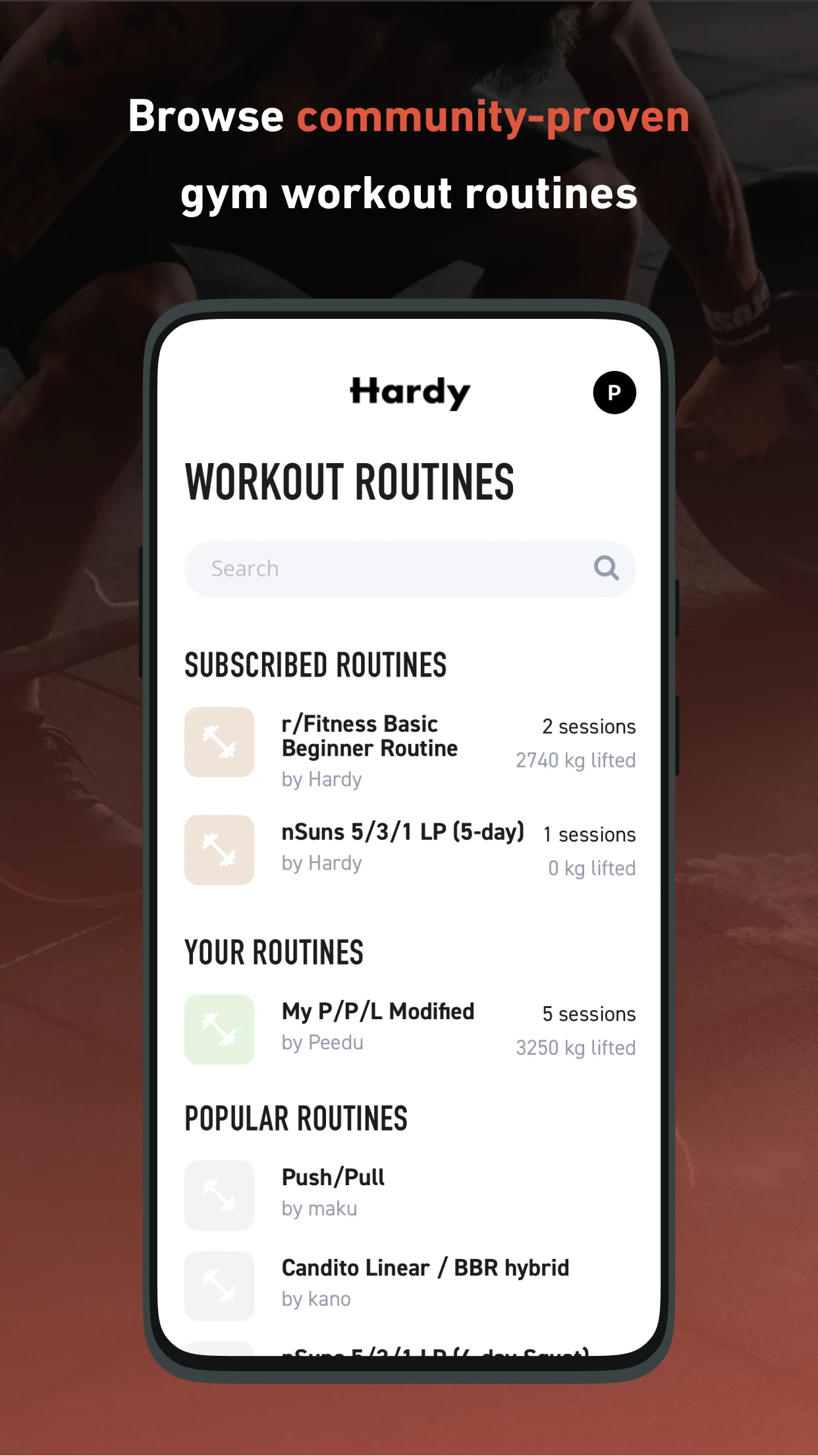 Hardy: smart workout routines screenshot