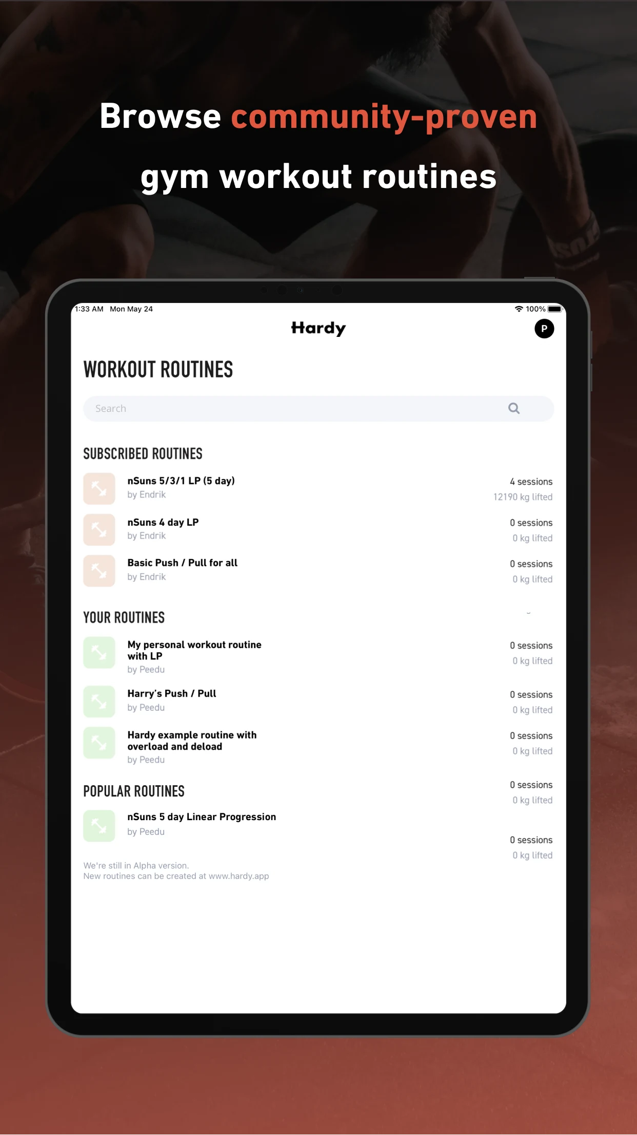 Hardy: smart workout routines screenshot