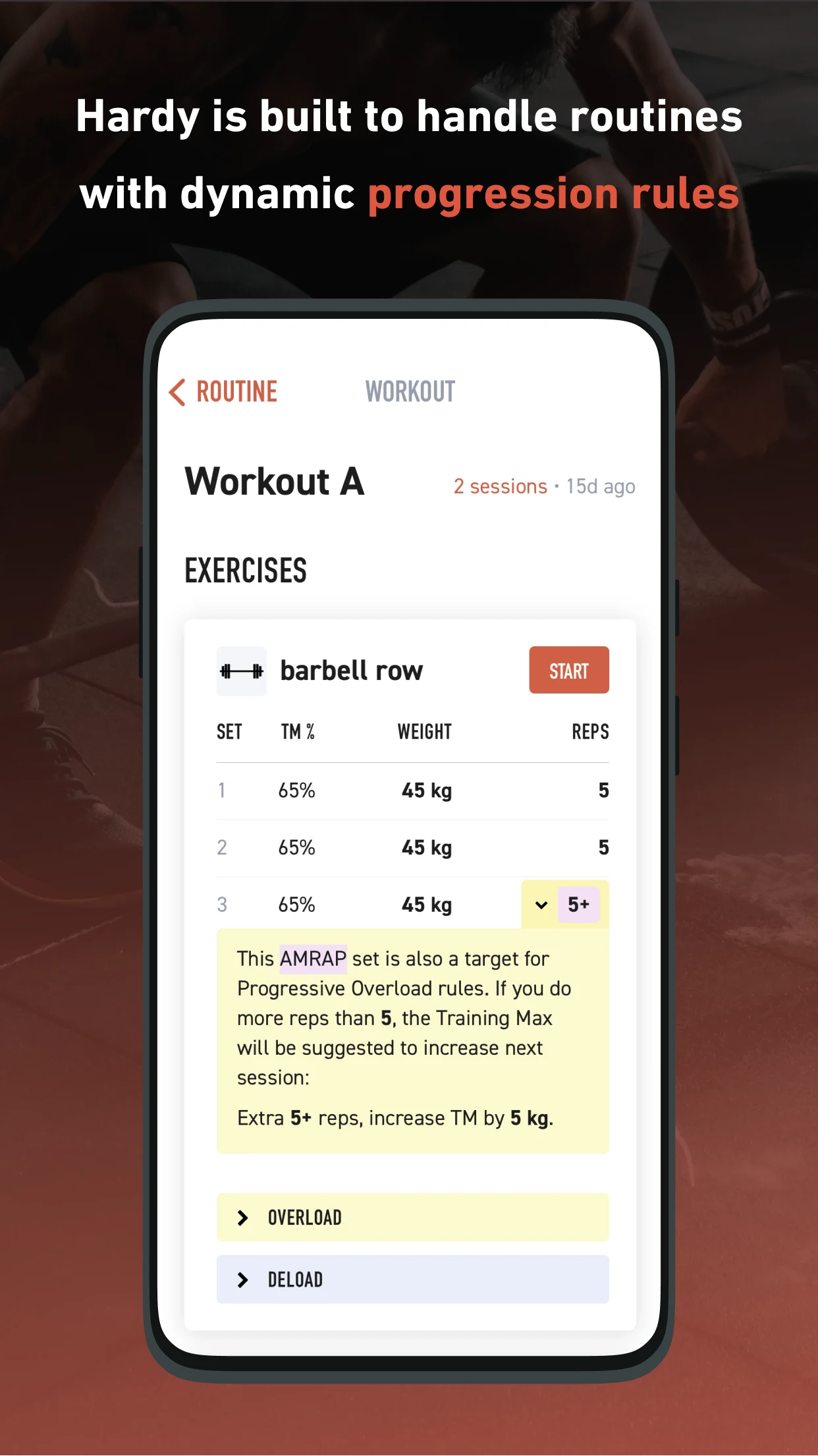 Hardy: smart workout routines screenshot